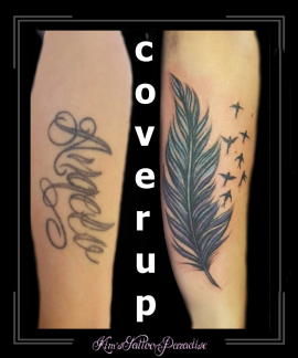 coverup veer veren vogels onderarm