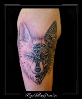 hond wolf mandala bovenarm