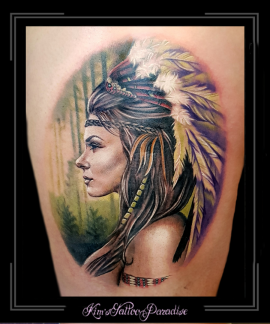 indiaanse vrouw portret bovenbeen