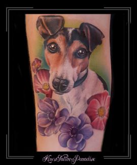 portret jack russel terrier onderarm