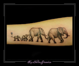 olifant family familie love liefde ouder kind gedenkteken onderarm