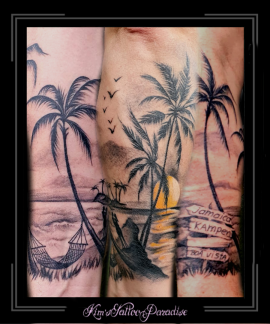 palmen,strand,zee,liefde,hangmat,jamaica,zon,onderarm,