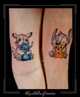 pikachustitchpokemondisneytekenfilmliefdelovearmlovetattoo