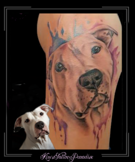 portret hond watercolor bovenarm1