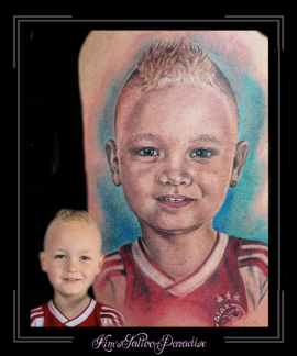 portret zoon jongen 4 jaar bovenarm