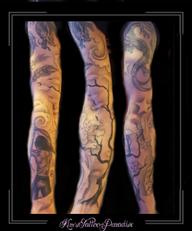 sleeve draak krijger bloesem