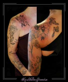 sleeve,bloemen,vogels