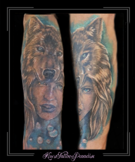 wolf vrouw portret arm