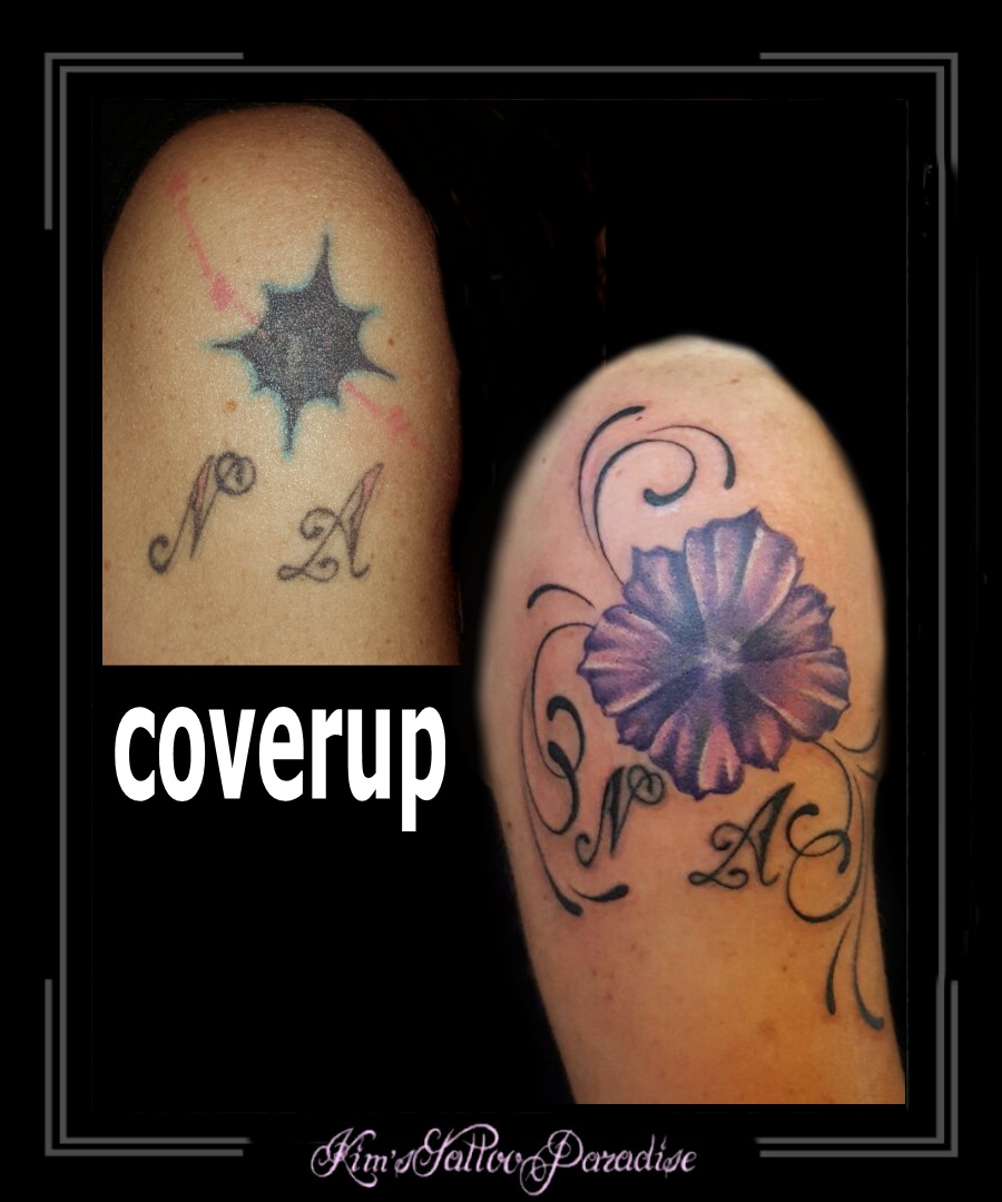 coverup letters bloemen arm