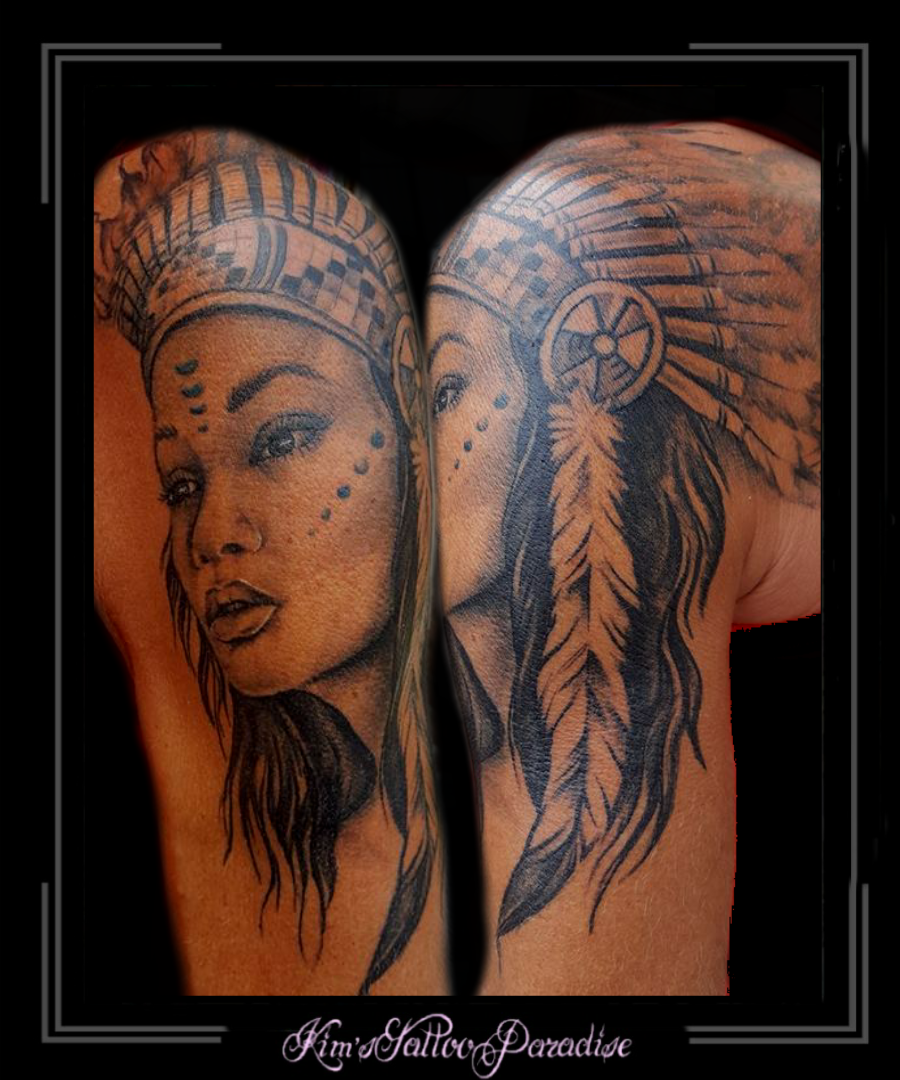 indiaan vrouw portret bovenarm