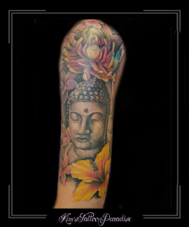 boeddha budha bloemen bovenarm