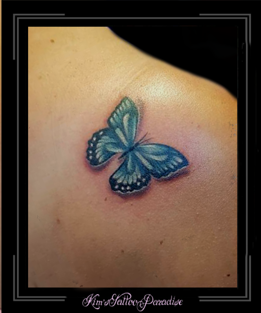 mooi uitdrukken Zware vrachtwagen vlinder 3d schouder | Kim's Tattoo Paradise