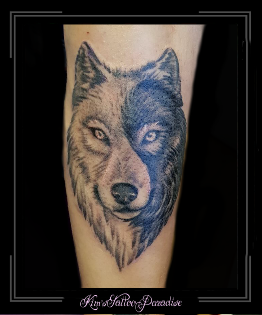 wolf yin yang onderarm